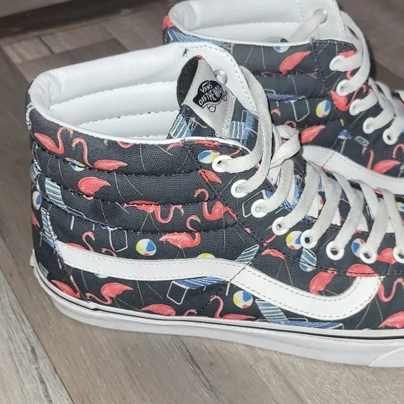 Vans Sk8-HI Flamingo Canvas High Top Sneakers Size 12M/11W RARE - Picture 2 of 8